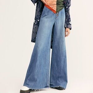 NWT Free People Be Above It Size 32 Wide Leg Jeans